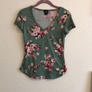 Green Floral Top